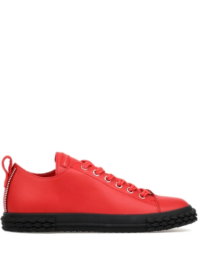 Giuseppe Zanotti Men's Blabber Low-top Leather Sneakers, Red