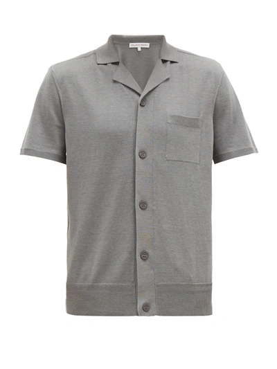 Orlebar Brown Men's Colman Cotton/silk Button-down Shirt In Pewter