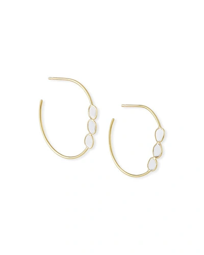 Legend Amrapali Polki 3-diamond Slice Hoop Earrings In 18k Gold