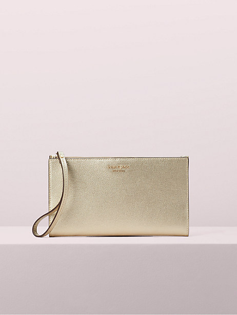 Kate Spade Sylvia Large Continental Wristlet In Pale Gold | ModeSens