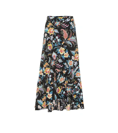 Etro Cheshire Floral-print Cotton Wrap Midi Skirt In Multicoloured