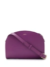 Apc Glossy Smooth Leather Half-moon Bag In Pink