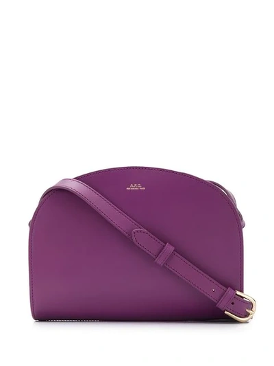 Apc Glossy Smooth Leather Half-moon Bag In Pink