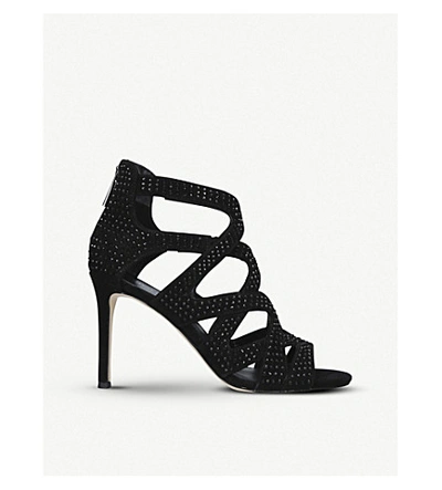 Michael Michael Kors Annalee Studded Suede Sandals In Black