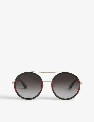 Gucci Gg0061 Round-frame Sunglasses In Gold