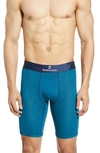 Tommy John Second Skin Gunmetal Waistband Boxer Briefs In Ink Blue/dress Blues