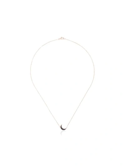 Andrea Fohrman 18k Rose Gold Mini Crescent Diamond Necklace