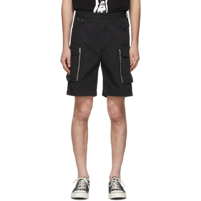 Undercover Relaxed-fit Cotton-poplin Cargo Shorts In Black