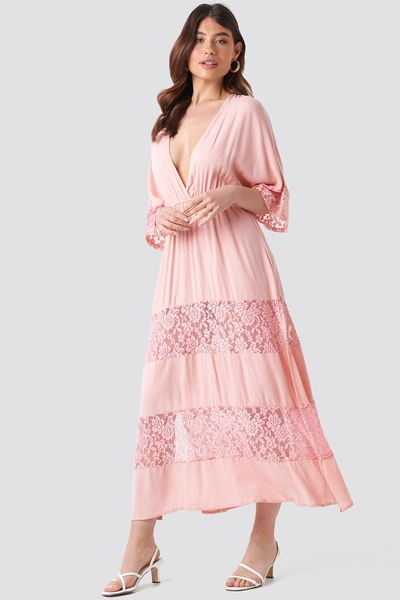 Trendyol Tulum Lace Maxi Dress - Pink In Powder Pink