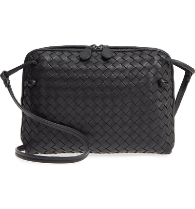Bottega Veneta Nodini Woven Leather Crossbody Bag In Matit/ Brun