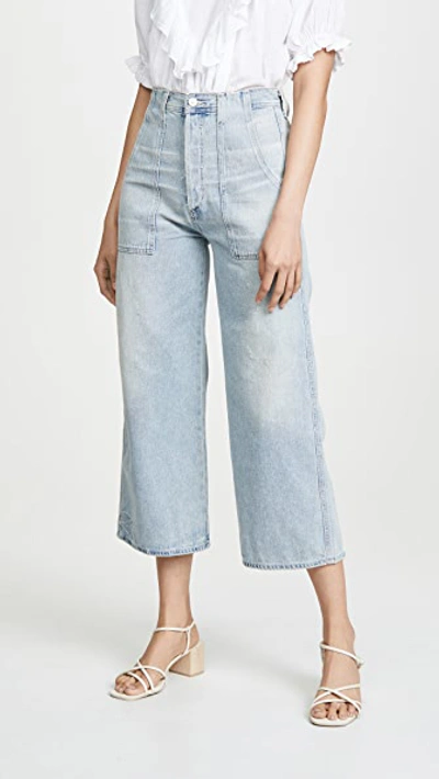 Citizens Of Humanity Eva Utility Crop Wide Leg Jeans In Rove