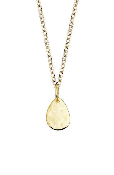 Monica Vinader Engravable Ziggy Petal Pendant Necklace In Yellow Gold