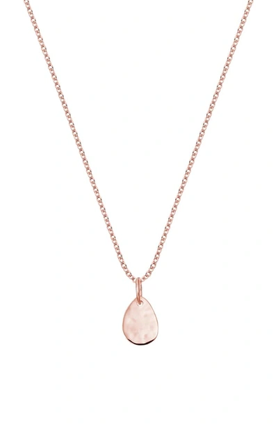 Monica Vinader Engravable Ziggy Petal Pendant Necklace In Rose Gold