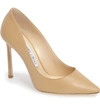 Jimmy Choo Romy Pointed Toe Pump In Nude Leather