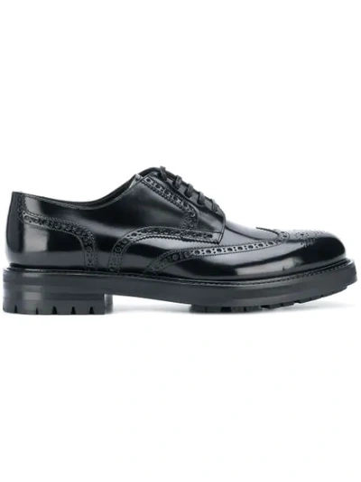 Dolce & Gabbana Chunky Perforated Oxford Shoes In Black