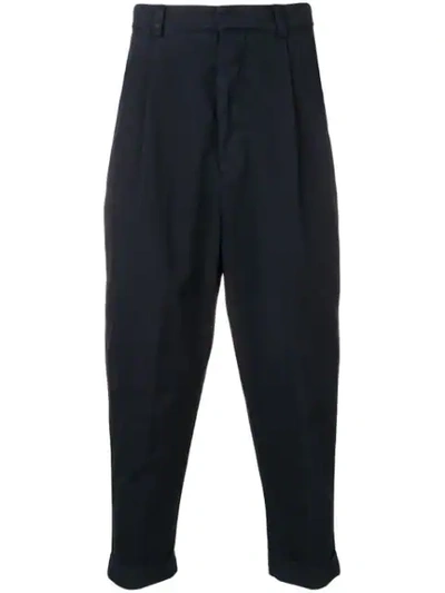 Ami Alexandre Mattiussi Oversized Carrot Fit Trousers In Blue