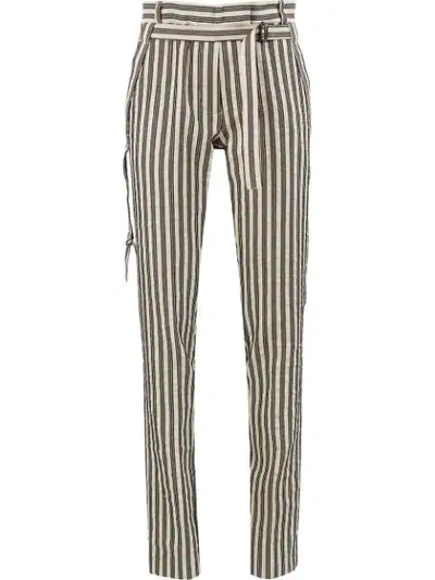 Ann Demeulemeester Striped Tailored Trousers In White