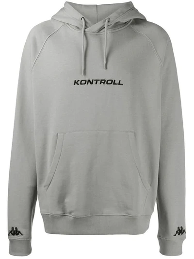 Kappa Logo Embroidered Hoodie In Grey