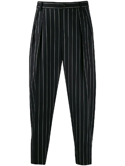 Dolce & Gabbana Classic Pinstriped Trousers In Black