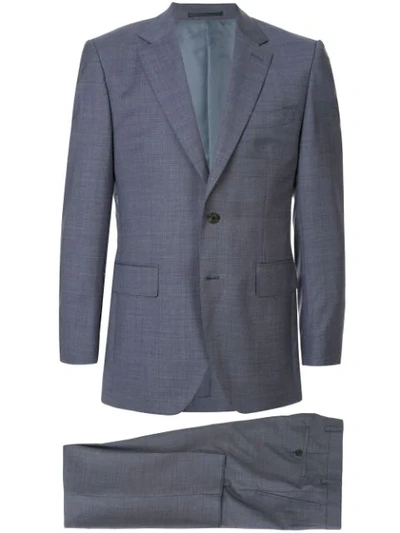 Gieves & Hawkes Mini Geometric Print Suit In Blue