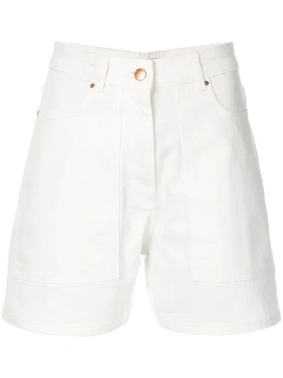Aalto Hoch Sitzende Jeans-shorts - Weiss In White
