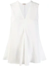Blanca V-neck Top In White