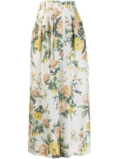 Zimmermann Floral Print Culotte Trousers In White