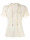 Michael Michael Kors Chain-link Crepe Blouse In White