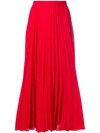 Valentino Pleated Midi Skirt - Red