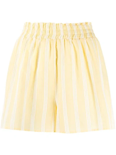 Roberto Collina High-waisted Striped Shorts In Yellow