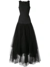 Marc Le Bihan Tulle Panel Gown In Black