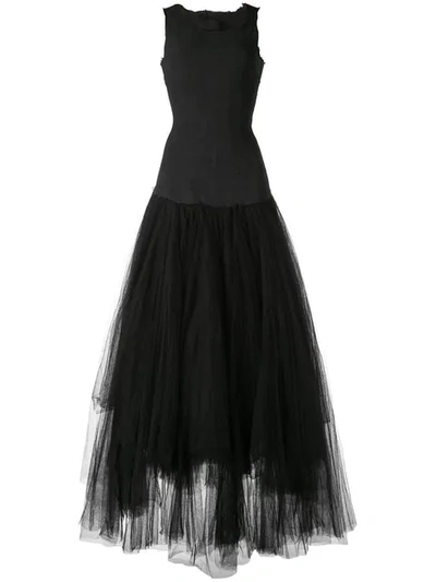 Marc Le Bihan Tulle Panel Gown In Black