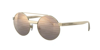 Versace Woman Sunglasses Ve2210 In Brown Tampo