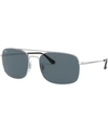 Ray Ban 60mm Aviator Sunglasses - Silver/ Blue Solid
