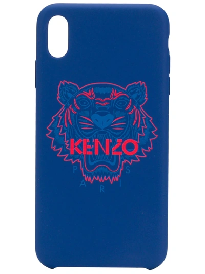 Kenzo Logo Print Iphone Xs Max Case  In Blu