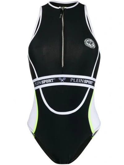 Plein Sport Monokini Stripes Swimsuit - Black