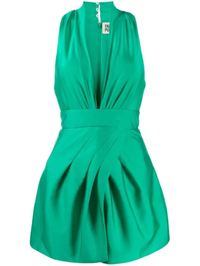 Fausto Puglisi Stretch Jersey Mini Dress In Green