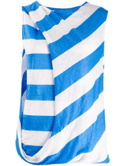 Chalayan Striped Top In Blue