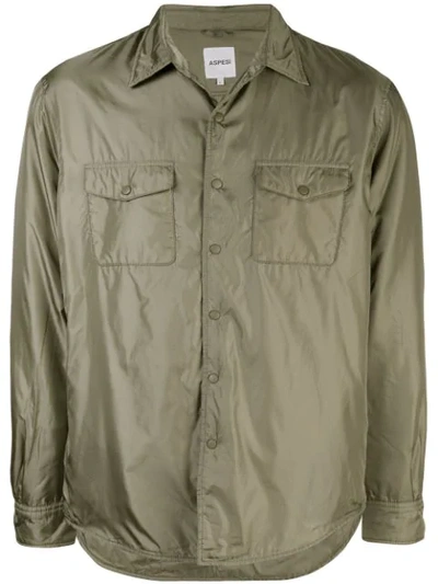 Aspesi Chest Pockets Shirt In Green