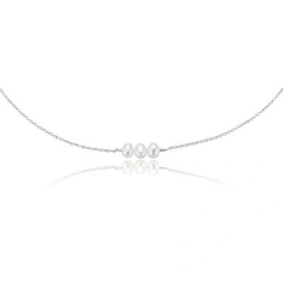Lily & Roo Sterling Silver Cluster Pearl Choker