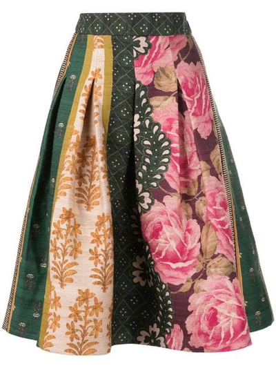 Oscar De La Renta Floral Print Puffy Skirt In Multicolour