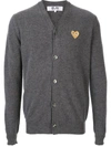 Comme Des Garçons Play Embroidered Heart Cardigan In Grey