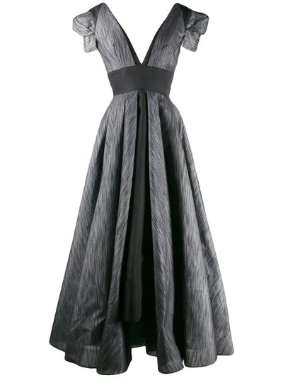 Avaro Figlio Metallic Sheen Maxi Dress In Black
