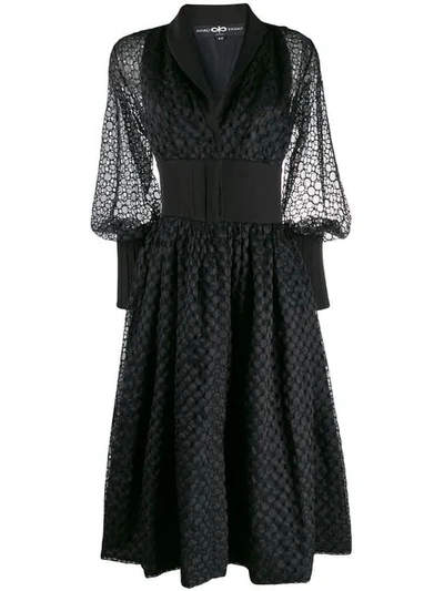 Avaro Figlio Broderie Anglaise Flared Dress In Black