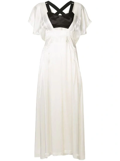 Toga Two-tone Maxi Dress In White