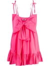 Msgm Summer Bow Ruched Dress In Pink