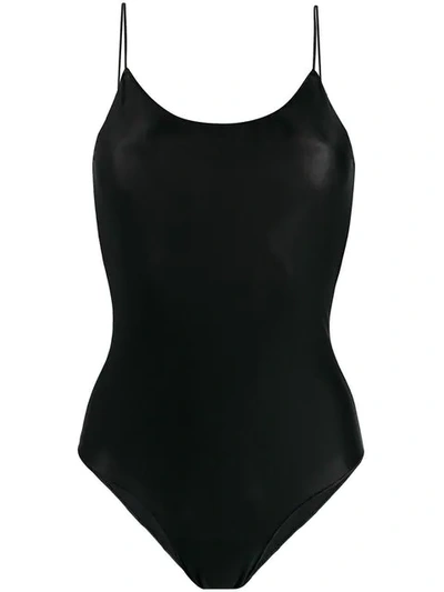 Oseree Back Crisscross Swimsuit - Black