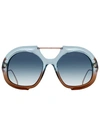 Fendi Large Tonal Gradient Sunglasses In Blue