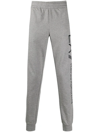 Ea7 Tapered Logo Jogging Trousers In Grey