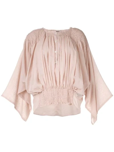 Ann Demeulemeester Smock Detailed Blouse In Pink